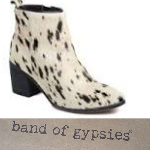 $278 NEW BAND OF GYPSIES THE FREE RODEO OFF WHITE BLACK BOOTS BOOTIES 9 9.5 NWT - Picture 7 of 13
